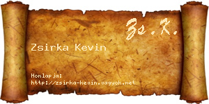 Zsirka Kevin névjegykártya